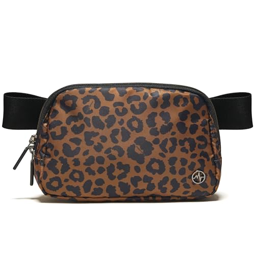 Image of Pander Two Way Zipper Fanny Pack Nylon Everywhere Belt Bag for Women, Water Repellent Waist Packs, Crossbody Bags with Adjustable Strap (Midnight Leopard)