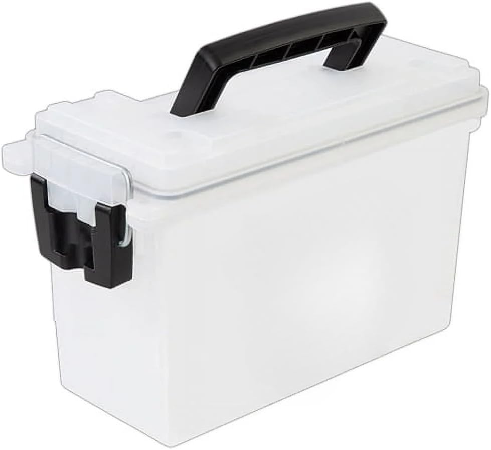 2 Pack White Rectangular Craft Storage Boxes, Water Dust Resistant Lockable Plastic Organizers, Interlocking Stackable Storage Containers for Art Supplies, Jewelry and Keepsakes