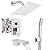 Cinwiny Shower System with Tub Spout Wall Mount Tub Shower Faucet Set Complete with Handheld Spray 3 Function Rough-In Valve Included,8 Inch Rainfall Shower Head,Polish Chrome