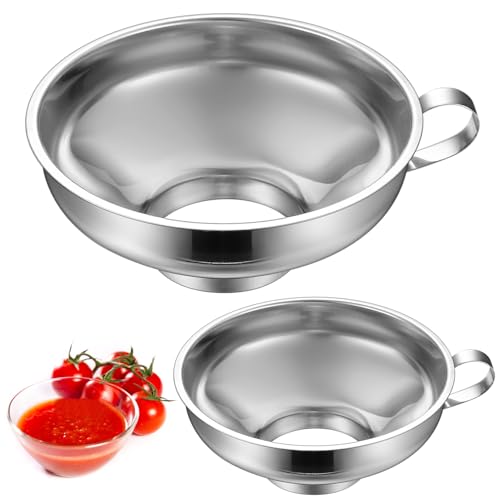 2 Stück Trichter Edelstahl Trichter Set, Marmeladentrichter, Einmachtrichter Edelstahltrichter...