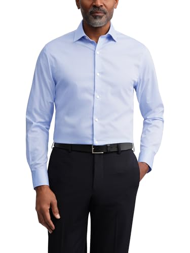 tommy hilfiger slim fit dress shirt Tommy Hilfiger Men's Slim Fit THFlex Striped Dress Shirt - Blue