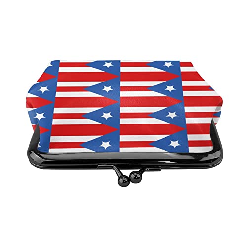 Pu Leather Buckle Coin Purse Puerto Rico Flag Girls Kiss-Lock Change Purse Wallets2