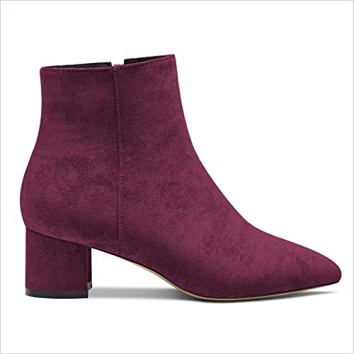 Castamere Women Chunky Block Low Kitten Heel Close Pointed Toe Ankle Boots Short Bootie Slip-on Zipper Office Classic Dress Boots3