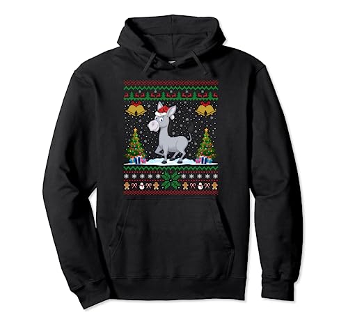 Donkeys Animal Lover Xmas Gift Ugly Donkey Christmas Pullover Hoodie