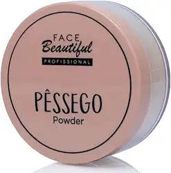 Pó Finalizador Solto Pêssego Powder Face Beautiful - Pele Sequinha, Não Acumula, Não Estoura no Flash