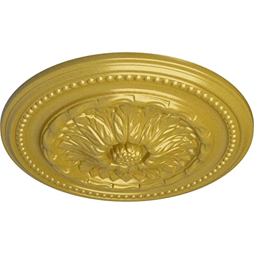 Image of Ekena Millwork CM15CHRGS 15 3 /4 inchOD X 1 7 /8 inchP Chester Ceiling Medallion Fits Canopies Up to 2 1 /4 inch, Rich Gold