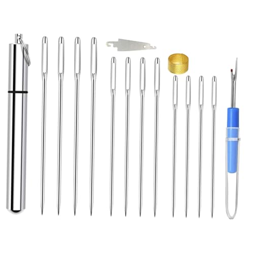 HOODANCOS Alloy Material Sewing Needles Kit 34pcs Set Large Eye Pointed Cross Stitch Needles Smooth Touch for Easy Sewing