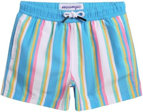 maamgic Swim Trunks Boys Quick Dry Toddler Bathing Suits for Kids Swimsuit Above The Knee Boys Swim Shorts