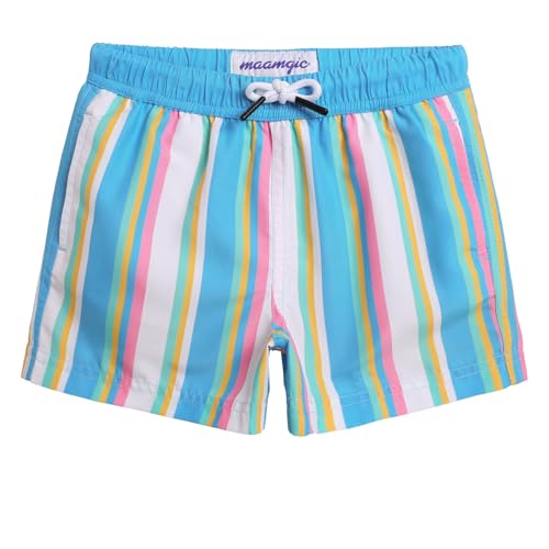 maamgic Swim Trunks Boys Quick Dry Toddler Bathing Suits for Kids Swimsuit Above The Knee Boys Swim Shorts