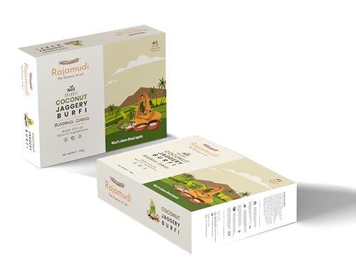 Image of Rajamudi Jaggery Coconut Burfi|Traditional South Indian Mithai 150 gm| No preservatives|Made with Natural Jaggery & Fresh Coconut|Healthy & Homemade Treat for Every Kitchen|Gluten-Free & Guilt-free