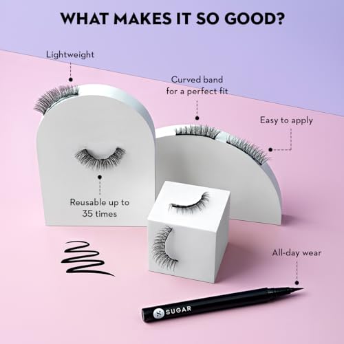 SUGAR Cosmetics Maximeyes Drama Magnetic Eyelashes & Eyeliner, Matte Finish - 02 Exceptional - Chic & Classy (Lengthening) - 3 ml thumbnail 12