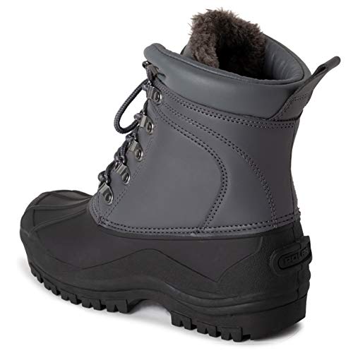 Image of POLAR Mens Muck Lace Up Short Nylon Winter Snow Rain Lace Up Casual Duck Boots