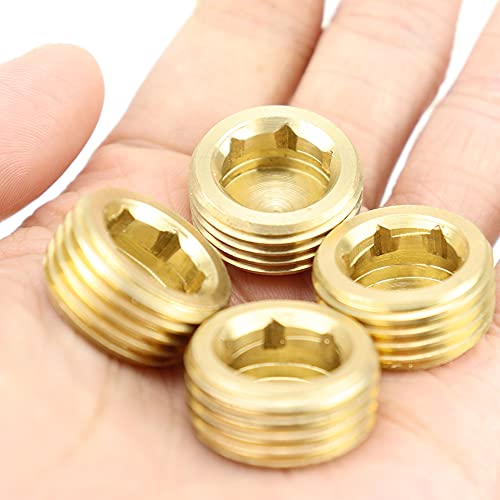 4 Stück Messing Rohr Zubehör Sechskantzähler Stecker Rohr Stopfen Kupplung Adapter 1/2 Zoll G Stecker Rohradapter (Innensechskant | Außengewinde) - Image 4