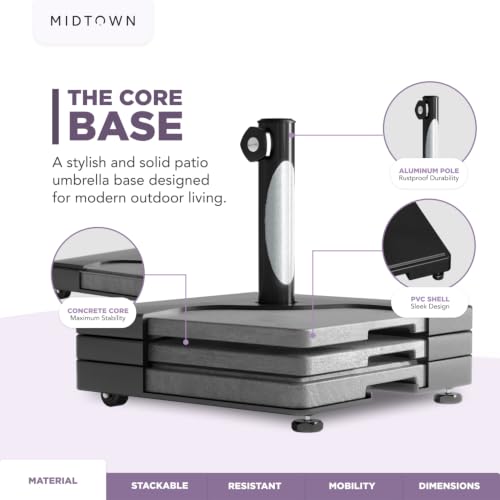 Image of Midtown Umbrellas Core - Umbrella Base with Wheels, Up to 85 lb Capacity