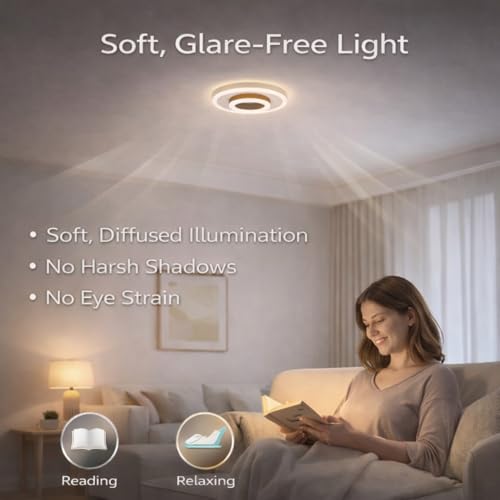 Image of hykolity Square LED Ceiling Light | 3-Colour Mode (Warm /Neutral /Cool White) | Ultra-Slim Surface Panel | CRI ≥97 Eye-Comfort | Modern Light for Bedroom & Corridor (Black, 12 Inch) (Round, 8 Inch)