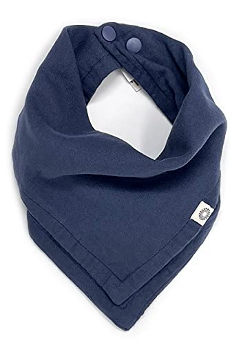 Image of Kishu Baby Indi - Premium GOTS Certified Organic Bandana Scarf Bib, Dual Layer, 4-Way Reversible Baby Bandana Bib, Muslin Baby Bibs for Boys or Girls