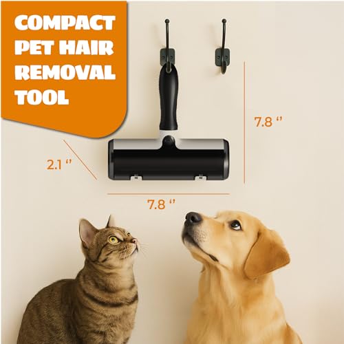 Image of Pet Hair Remover and Reusable Lint Roller - Cat and Dog Hair Remover for Couch, Furniture, Carpet, Clothing and Bedding - Portable, Multi-Surface Fur Removal Tool (Gray)