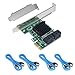 Produktbild Ziyituod PCIe SATA-Karte mit 4 Anschlüssen, PCI Express SATA-Controller-Erweiterungskarte, 6-Gbit/s-SATA 3.0-PCIe-Karte, Boot als Systemfestplatte, Fahrer benötigt(ZYT-SA3004)