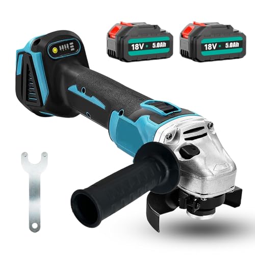 Akku Winkelschleifer für Makita 18V Akku, Power Trennschleifer mit 2 * 5000MAh Akkus, 125mm Metallschleifer Trennschleifer für Schneiden, Schleifen, Polieren