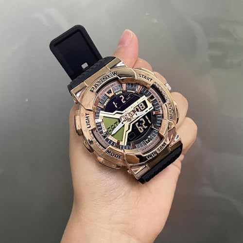 Image of PASNEW Boys' Watches - Dual Display, Large Dial Sport Watch, Black Outdoor Watch for Boys & Teens - Waterproof