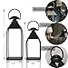 Decorative Metal Lanterns Indoor Outdoor, Candle Holder for Porch, Patio, Fireplace, Floor, Wedding, Christmas, Fall, Holiday, Farmhouse Table Centerpiece (Black, Set of 2 15.7
