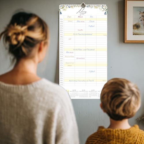Familienplaner 2026 4 Spalten, Wandkalender Familienkalender 2026 Kalender -18 Monate Jan 2026 - Jun 2027, Planer Für Paare Und Familien, 22 x 43 cm