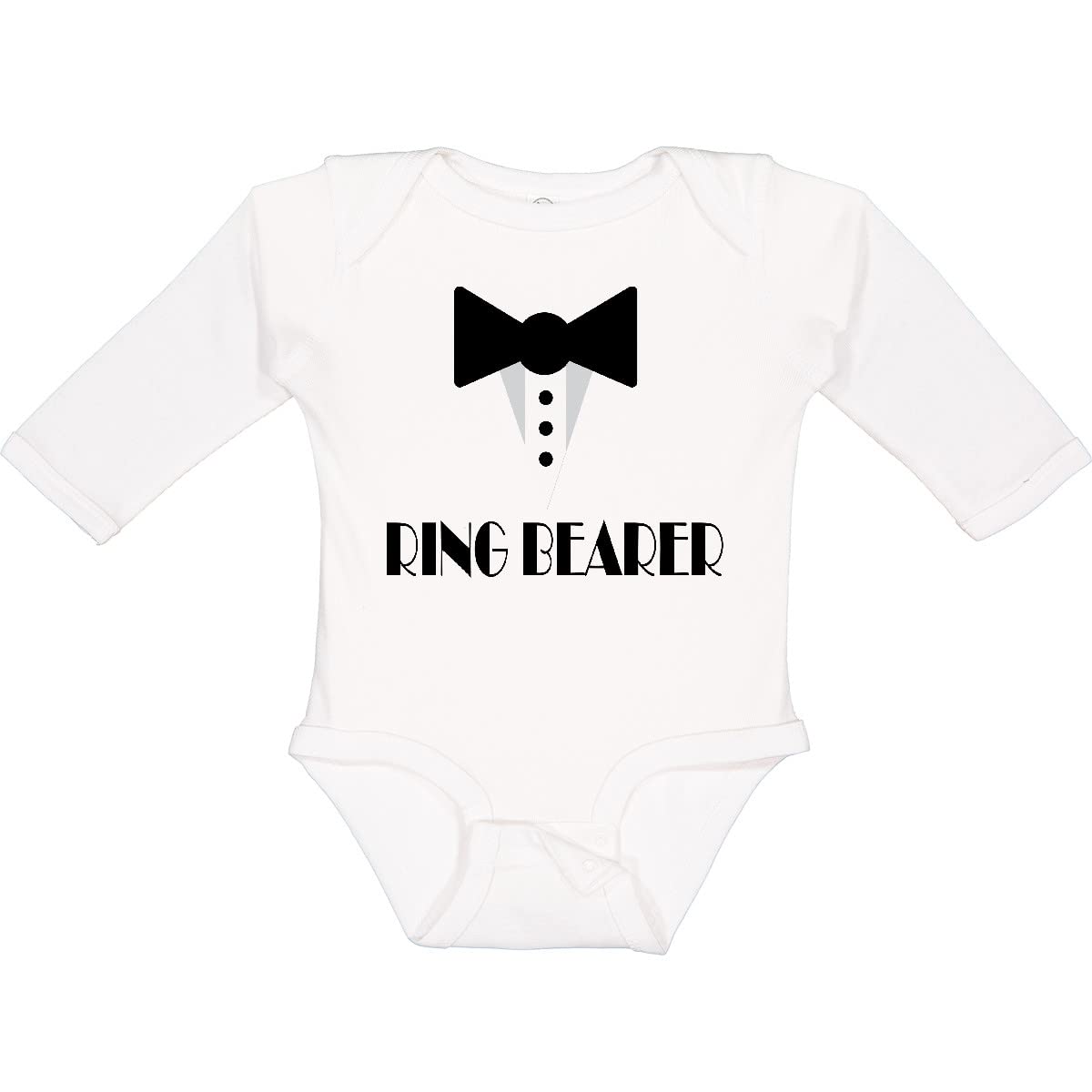 inktastic Ringbearer Mock Tux Wedding Tuxedo Long Sleeve Creeper