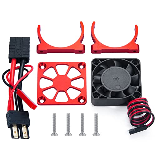 Image of SWX RC Motor Cooling Fans RC Car Radiator for 1:10 RC Crawler Car TRX-4 (Red)