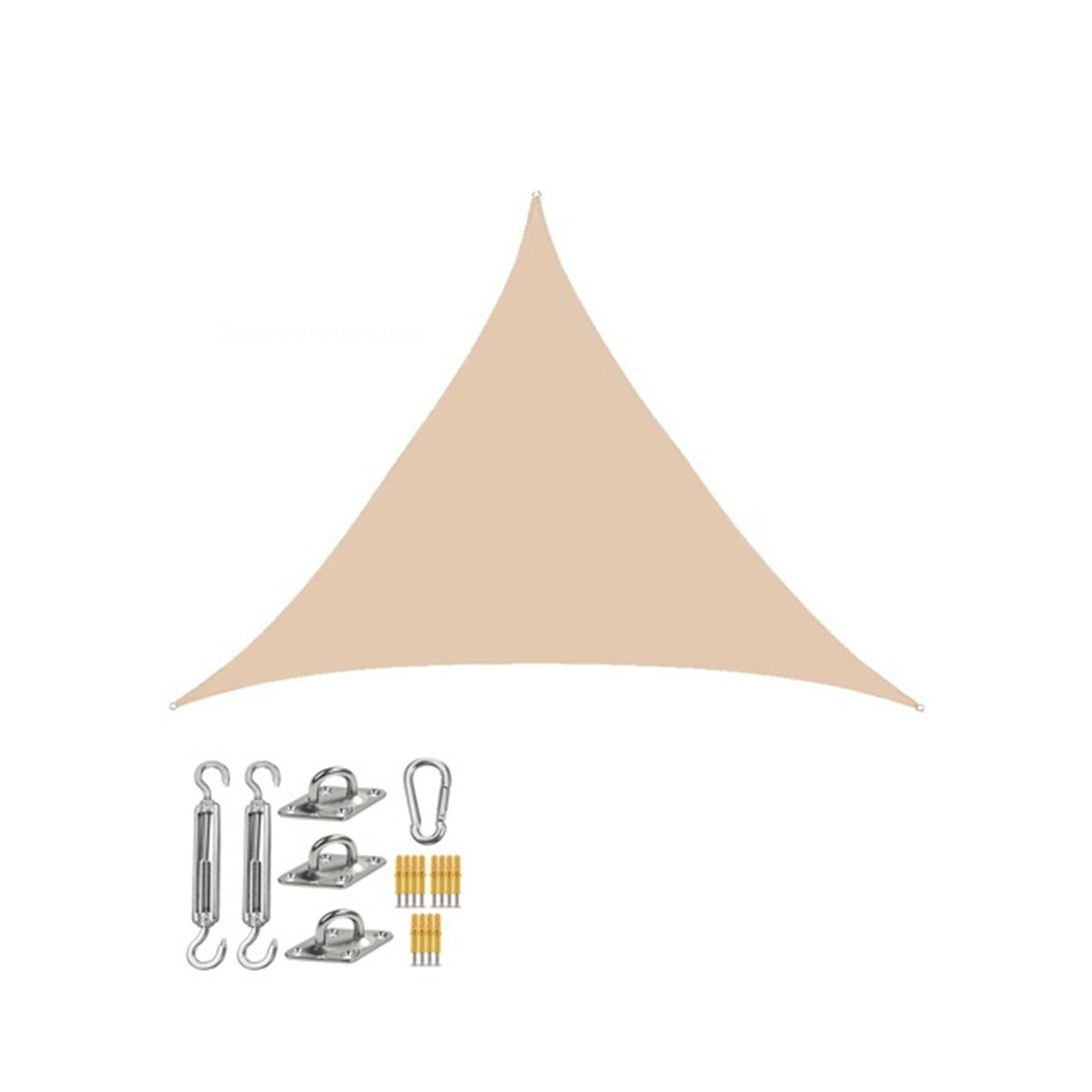 Voile d'ombrage triangulaire beige 6x6x6m pour jardin et cour extérieure