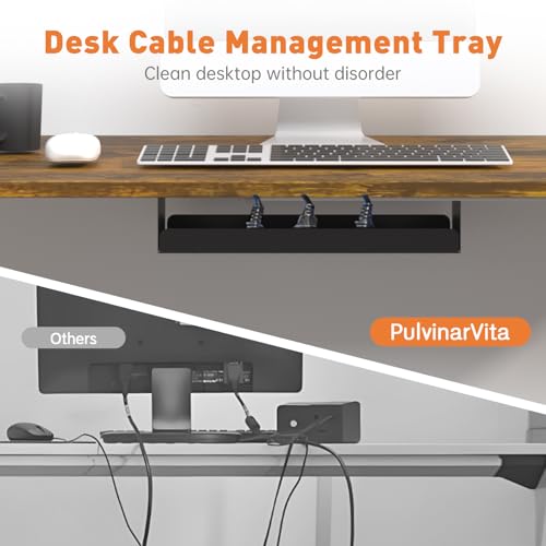 Image of Dual Motor Standing Desk Frame, Ergonomic Stand Up Desk Base Workstation with Cable Management Tray, Headphone Hook for Home Office