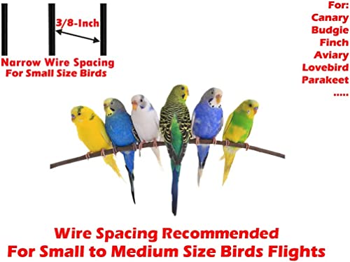 Round Bird Cage with Stand Finch Canary Cockatiel Parakeet Dome Top, Cage Only Dimension: 16\" Diameter x 28\" H, Stand: 68\" H (Two Packages) - Thumbnail 3