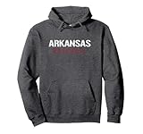 Arkansas Baseball Block and Stencil Font Pullover Hoodie