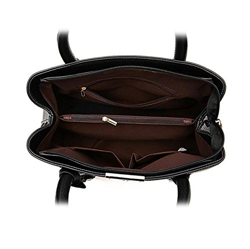 Bolsa feminina B&E Life elegante de couro PU vertical, alça superior, bolsa sacola, bolsa sacola, Pr