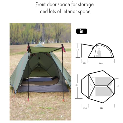 Carpa ultraligera impermeable 2 personas para camping miniatura 6