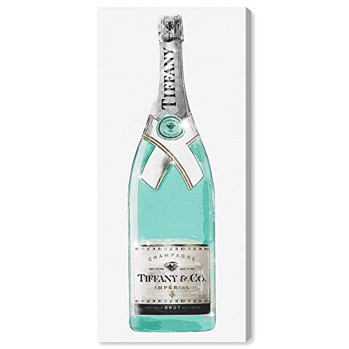 The Oliver Gal Artist Co. Priceless Champagne Tall | Contemporary Premium Canvas Art Prints, 10" x 22", Turquoise