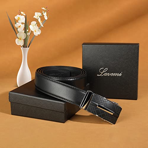 Image of Lavemi Men's Real Leather Ratchet Dress Belt with Automatic Buckle,Elegant Gift Box