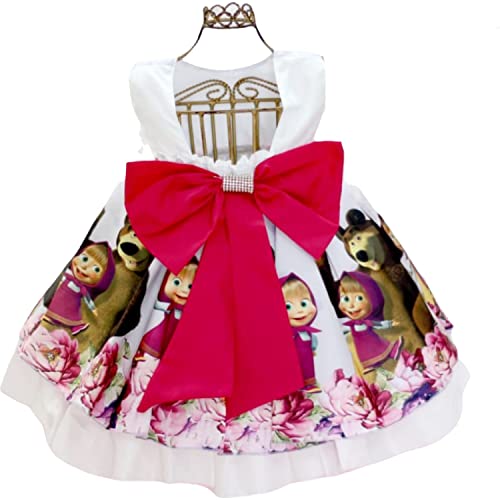 Vestido Festa Infantil Masha e o Urso E Tiara (2)