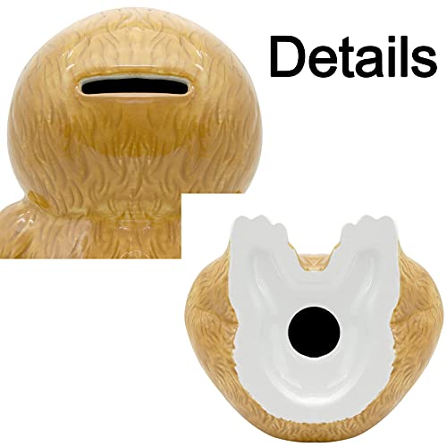 Serdic Piggy Bank Sloth Animal Ceramic Coin Bank Kids Money Bank Brown 7.8Inch #TOP3