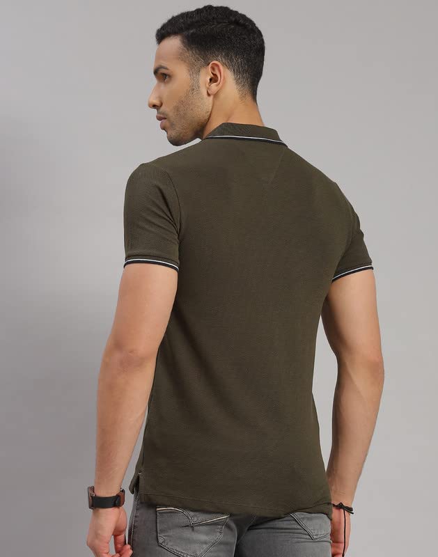 Image of ROCK.IT Men's Solid Slim Fit T-Shirt