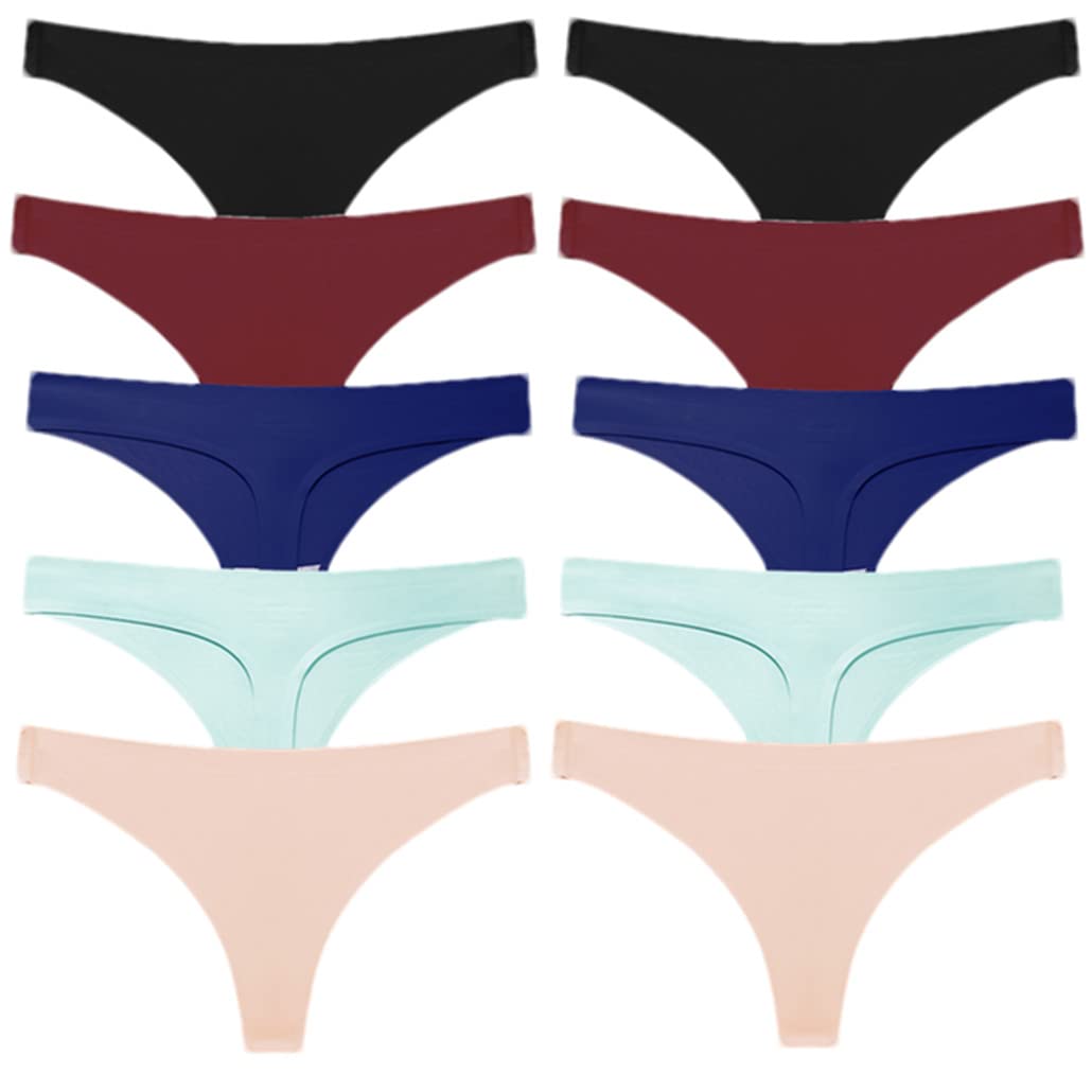 keusyoi Tangas de satén de seda para mujer, ropa interior sin costuras, sexy, tangas