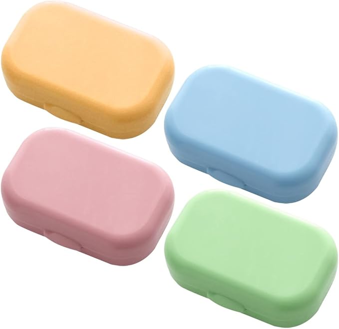 SIOPPKIK 4 Pack Contact Lens Case, Travel Contact Lens Set, Contact