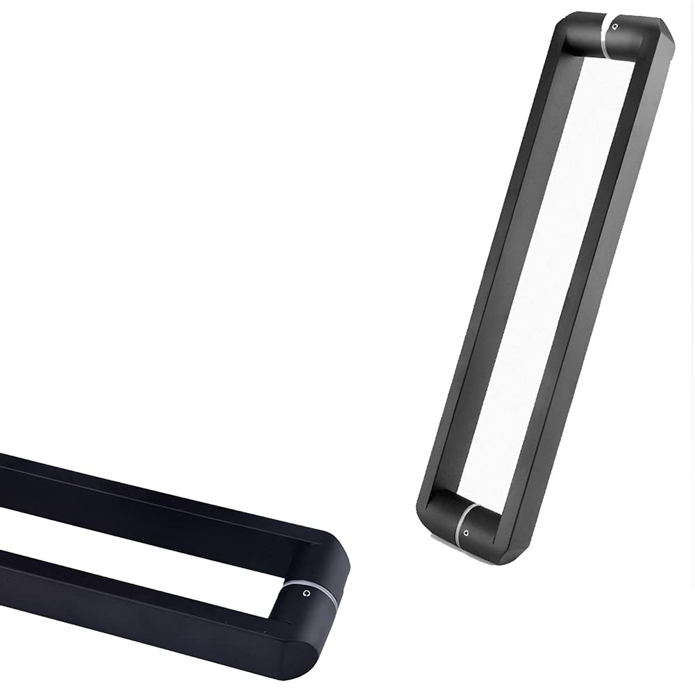 Set di Maniglie per Porte Doccia, Maniglia per Porte in Vetro in Acciaio Inossidabile 304, sostituisci Maniglie per Porte Vecchie o danneggiate - Nero (Dimensioni : 400mm+440mm)