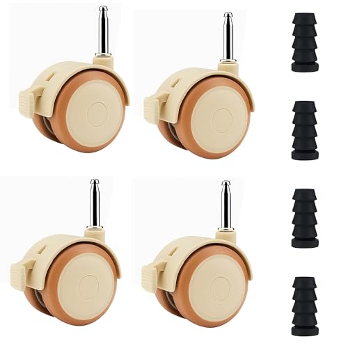 Jeu de 4 roulettes pivotantes pour meubles d'enfants avec manchon de 10,5 mm,petite roulette,roulettes pour meubles,roulette meuble,pour petits lits bébé,...