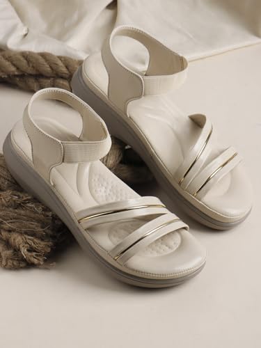 Image of Ladies Hub Stylish Women's Wedge Sandals Platform Heels with Extra Soft Cushioned Footbed, Ankle Strap & Open Toe Style