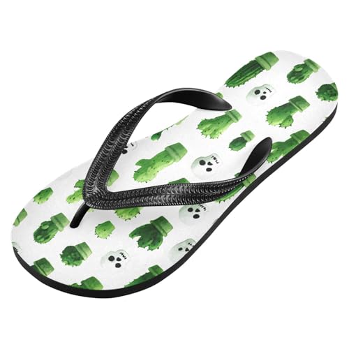 Flip Flop Sandals Skull and Cactus Print for Women Men Beach Outdoor XS2