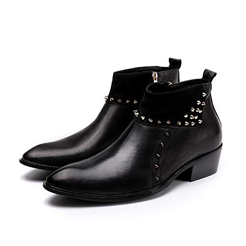 Feito à mão Botins masculinos com zíper e pontas com decoração para escritório, show business para c
