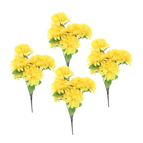 VICASKY Confezione Crisantemi Artificiali Per Cimitero Fiori Decorativi Resistenti e Realistici Per Memoriali Bouquet Simbolico Auspicioso Per Composizioni Floreali Tombali