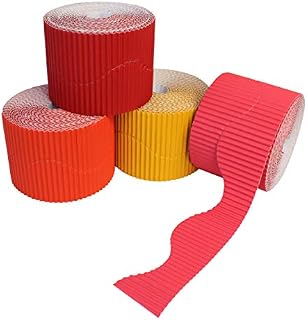 Bright Ideas Corrugated Border Rolls for School Displays 4 Pack, Neutral, 10cm x 7.5m