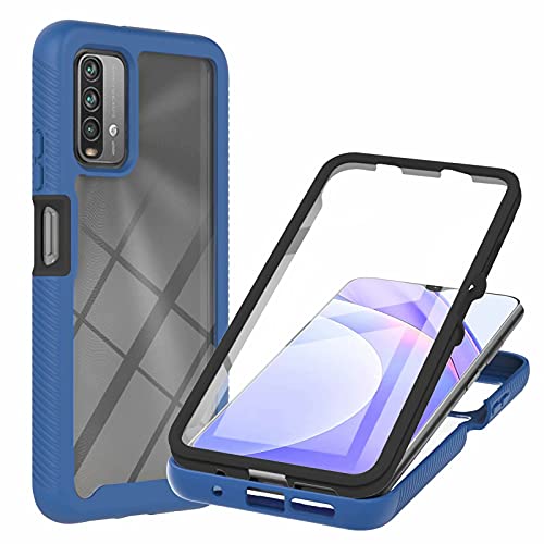 TTNAO Funda para Xiaomi Poco M3 Case,Resistente a los Arañazos Antichoque Bumper Cases Pet Material Carcasa 360 Grados Protección Case Práctica Protector de Pantalla Incorporado Cover -Azul Cover