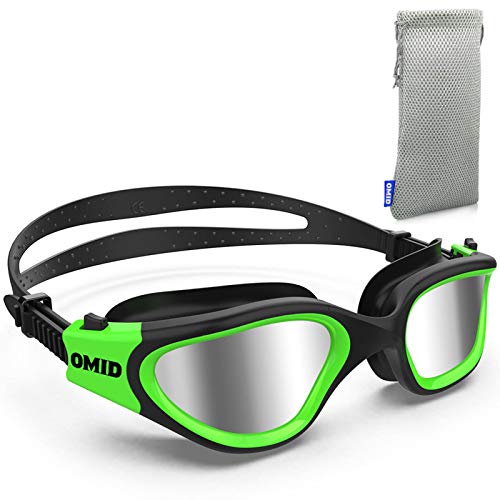 Swim Goggles, OMID Comfortable Polarized Swimming Goggles, Anti-Fog Leak Proof UV Protection Crystal Clear Vision Swim Goggles for Men Women Adult Youth (Green)